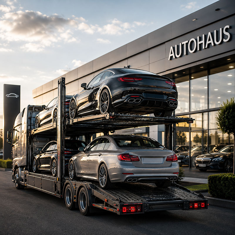 Premiumfahrzeuge auf Autotransporter